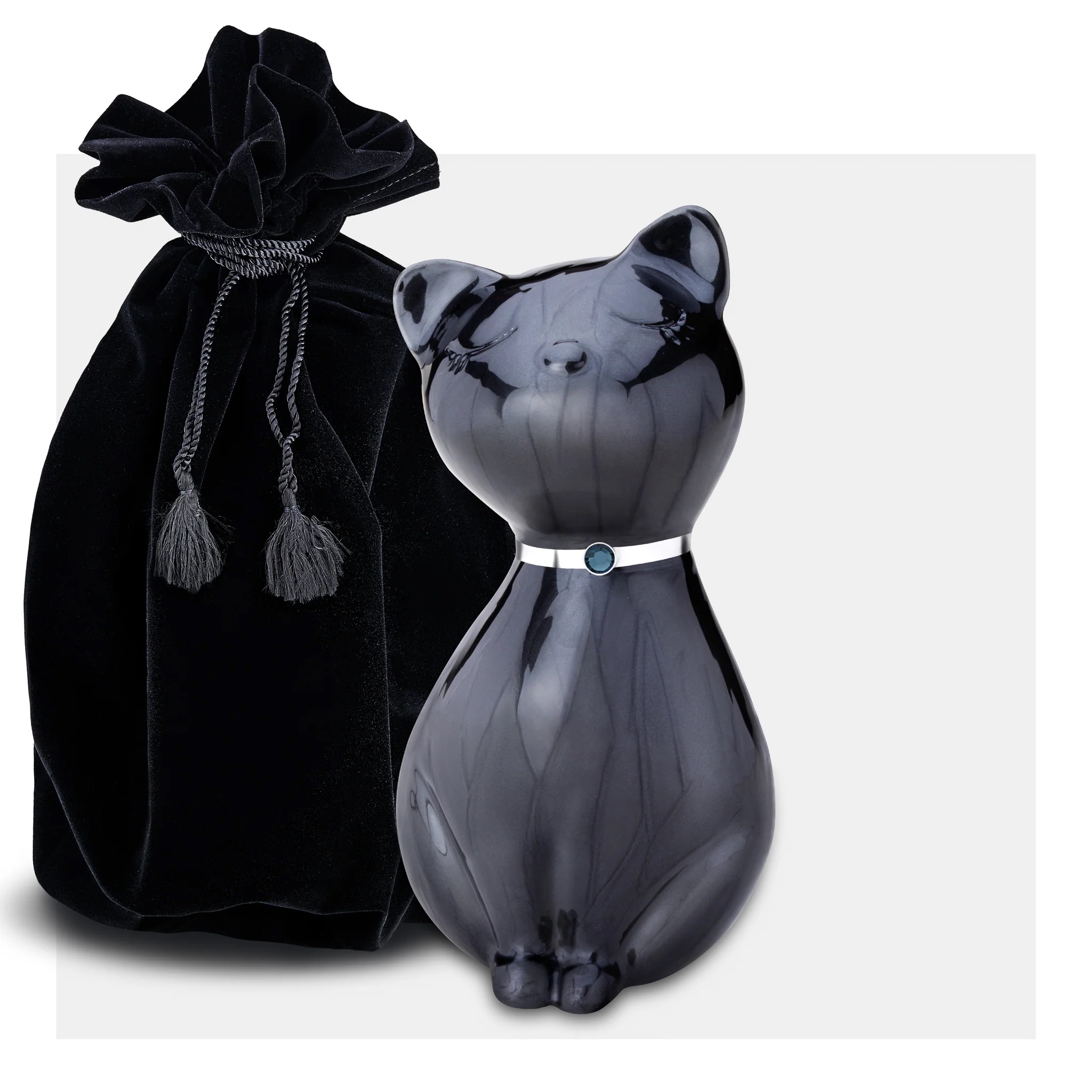 Urna negra en forma de gato %281%29