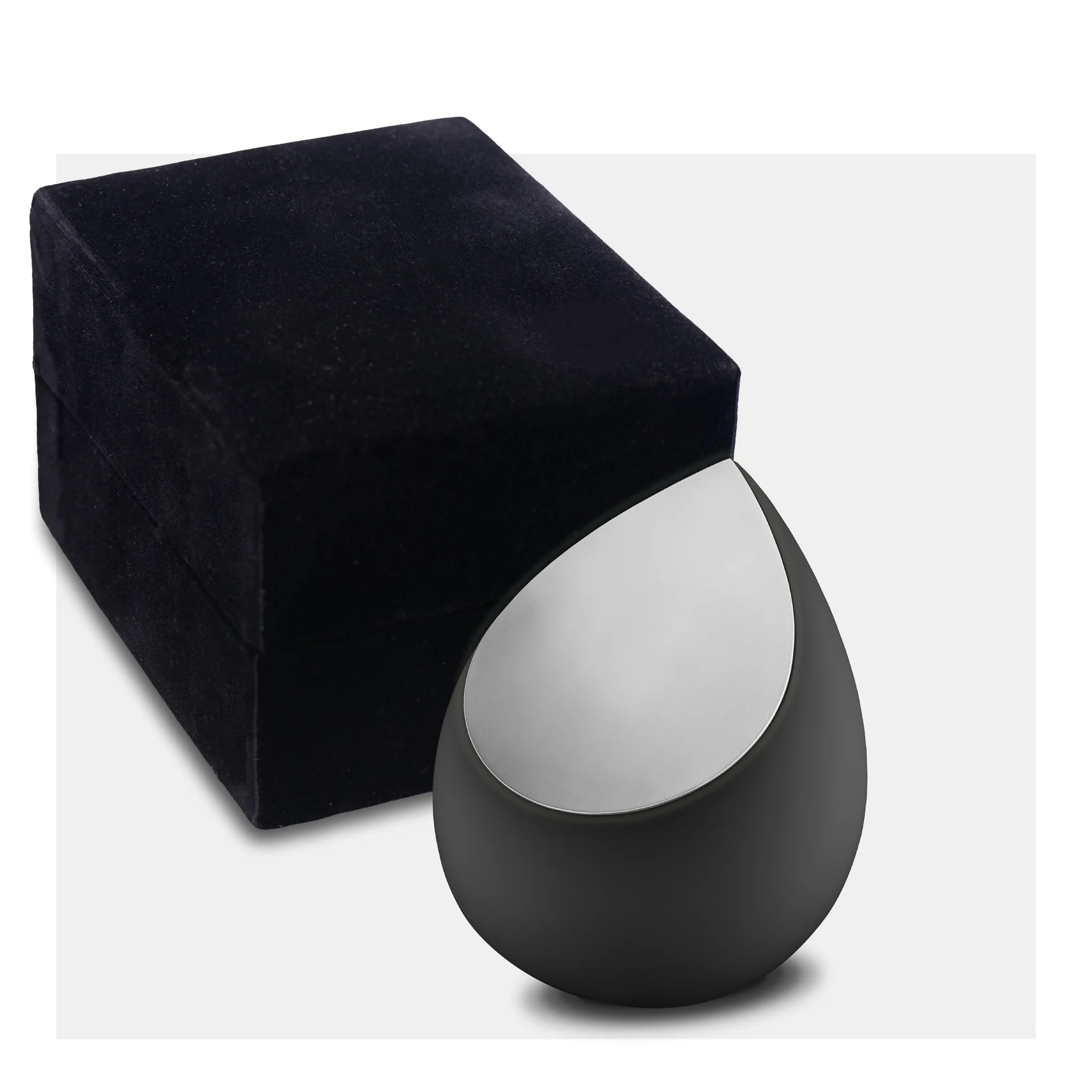 Urna negra con gris en forma de gota peque%c3%91a %281%29