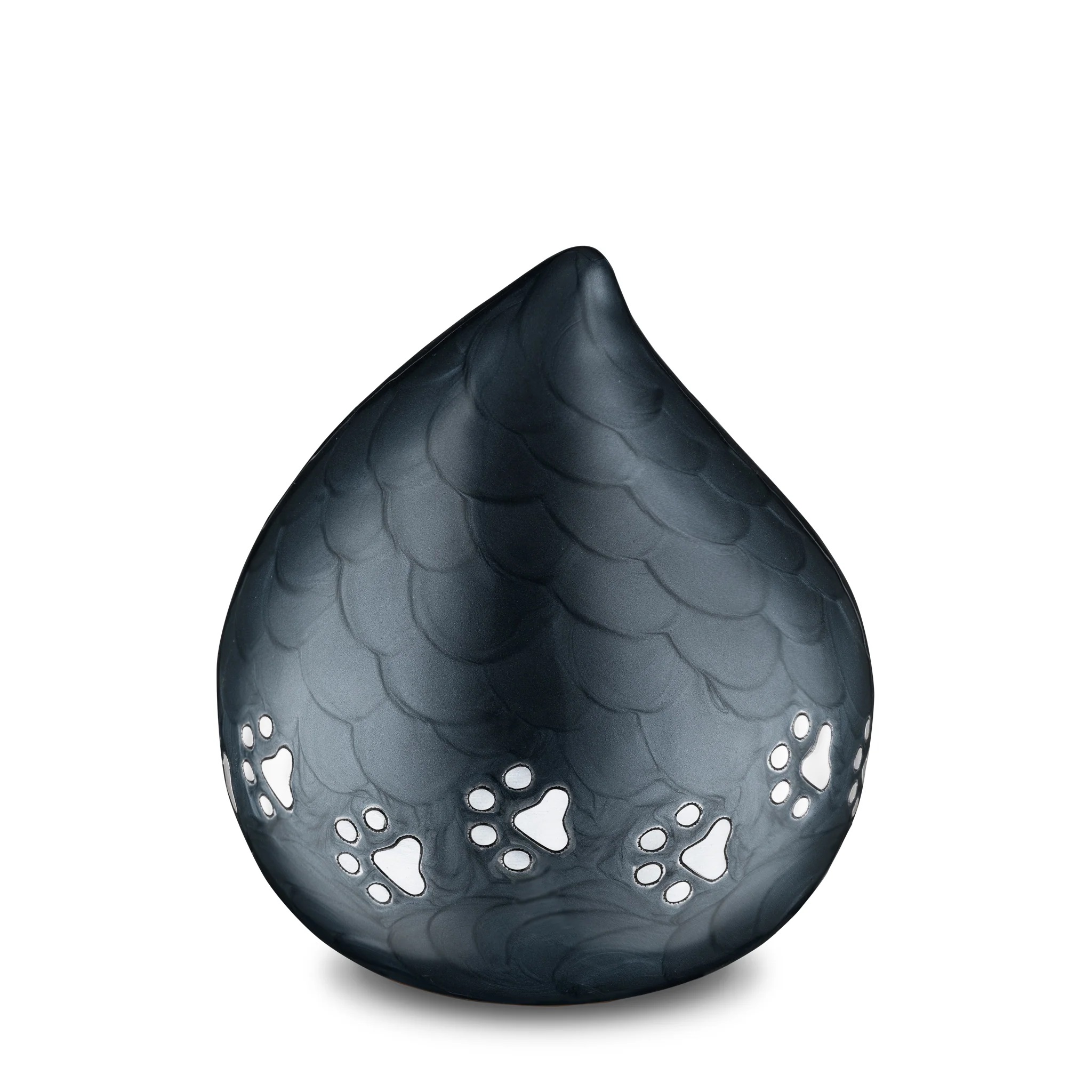 Urna negra en forma de gota para mascota