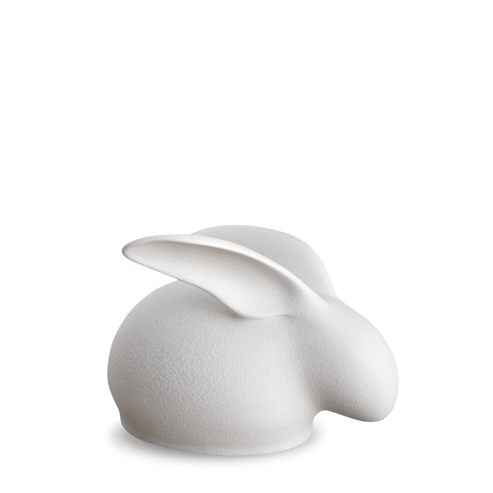 Urna blanca de porcelana en forma de conejo