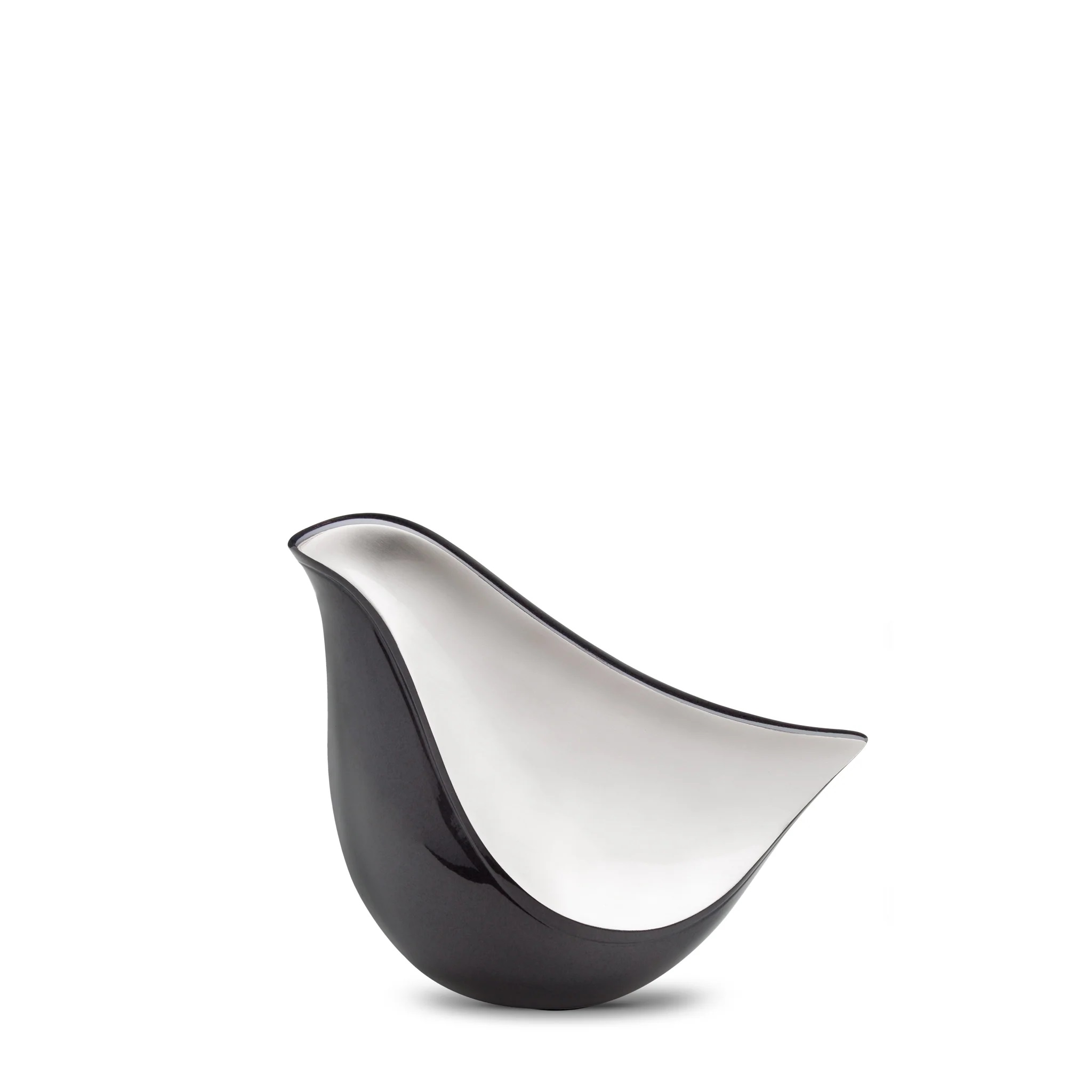 Urna plateada en forma de ave