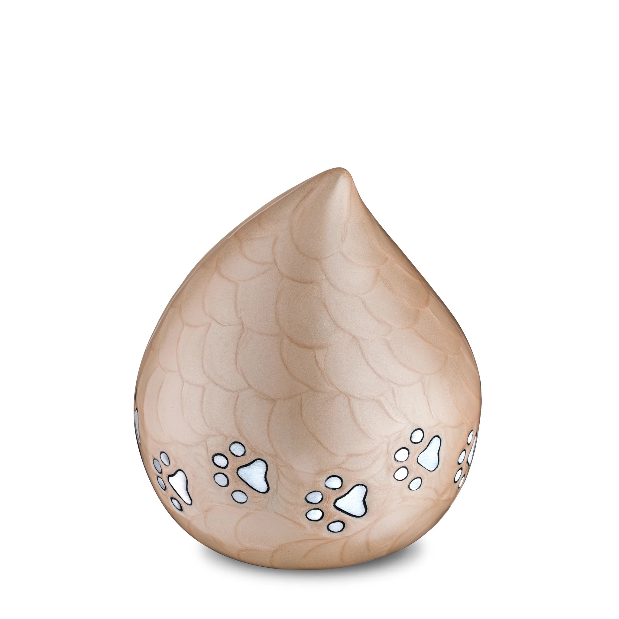Urna beige en forma de gota para mascota