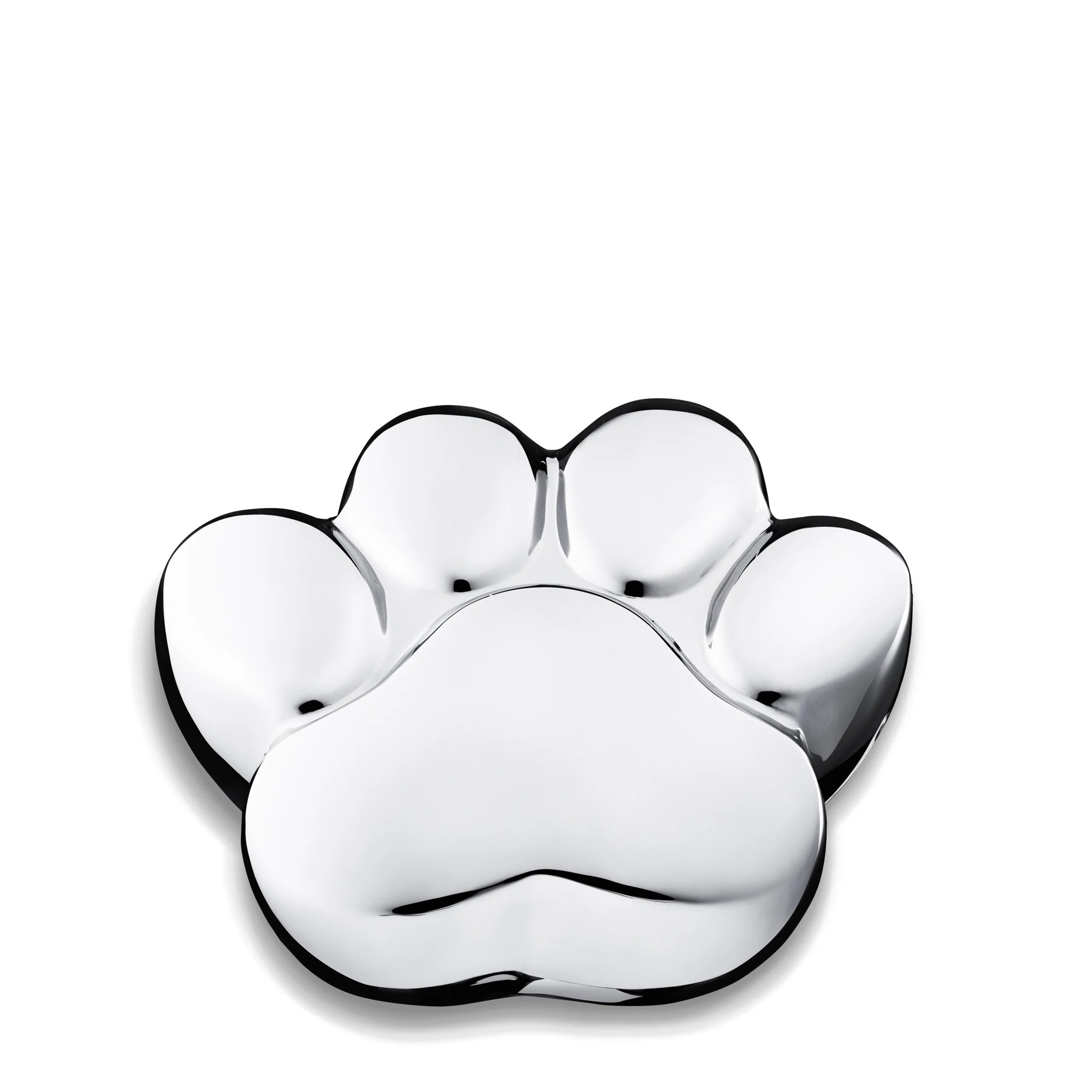 Urna plateada plana en forma de pata para mascota mediana %282%29
